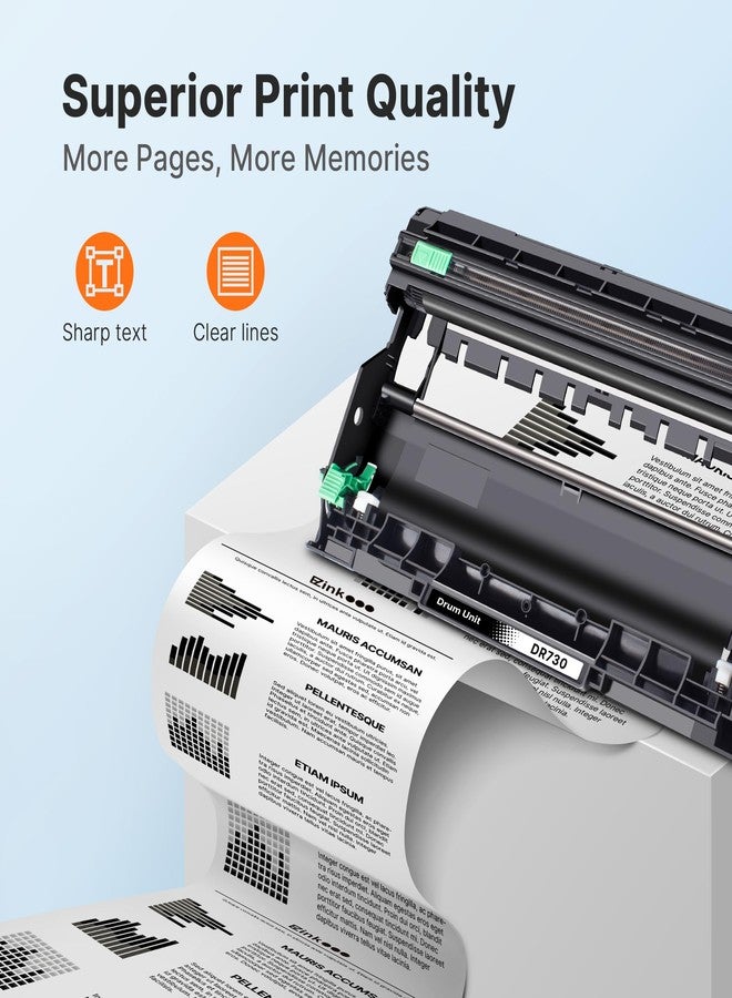 E-Z Ink Compatible Drum Unit Replacement for Brother DR 730 Drum Unit Compatible with HL-L2350DW HL-L2395DW HL-L2370DW HL-L2370DWXL MFC-L2750DW MFC-L2710DW Printer (2 Pack) - Image 3